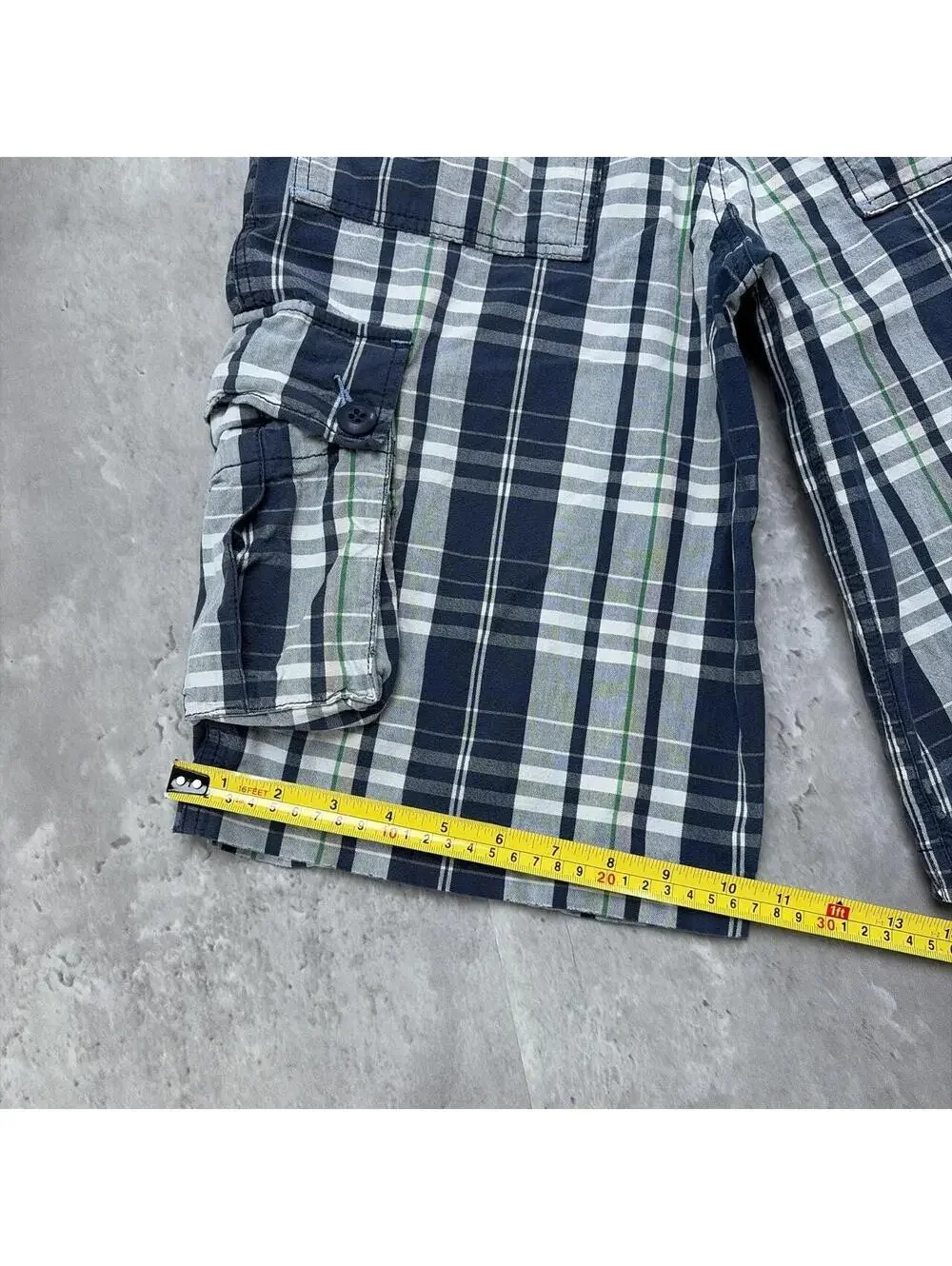 Y2K Navy Levi’s Grunge Plaid Baggy Skater Cargo Shorts